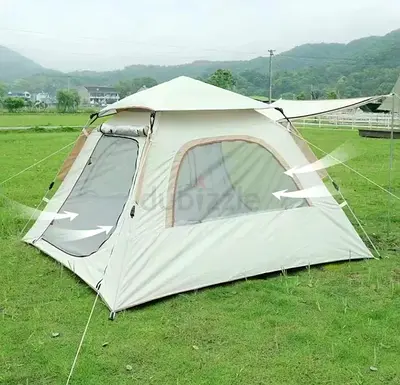 Hacer Camping Dome Tent for 4 Person 4 Windows T Door Lightweight 210D Fabric Layer Backpacking Wate