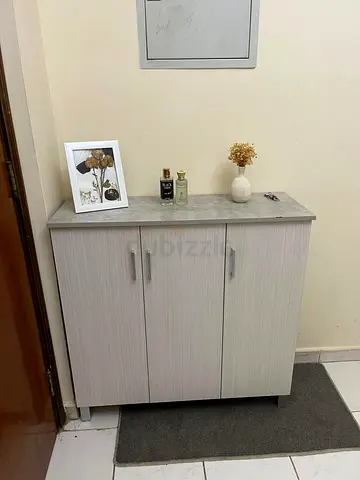 Light Grey Wooden Shoe Rack – Like New