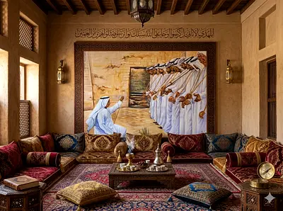 Traditional Emirati Gathering Painting