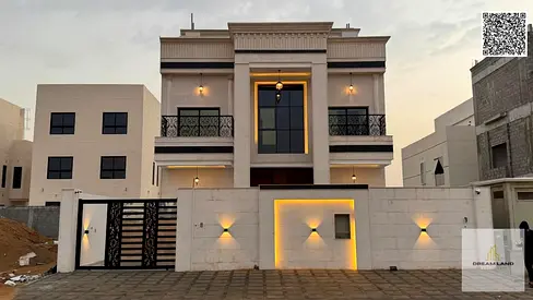 Villa for sale, including registration and ownership fees, on the main street, ready to move in, in one of Ajman's most prestigious areas. Freehold ow