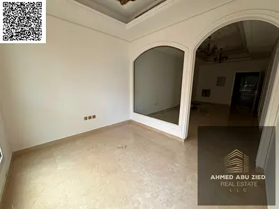 Luxury 1BHK for annual rent in Ajman Al Mowaihat 3, master room, 2 baths, central AC, balcony, wardrobes, very spacious hall, first tenant, excellent