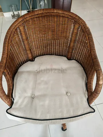 My rattan wicker swivel chair with cushion