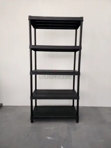 modular black plastic shelving units
