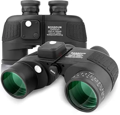 10x50 Binoculars Marine for Adults, Waterproof Military Binoculars with Compass