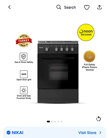 Nikai Gas Oven with Safety Features
