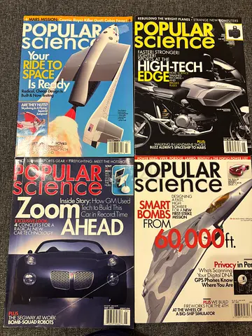 Four popular science, magazines for sale