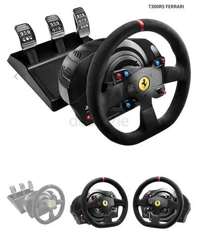 Thrustmaster T300RS Ferrari racing wheel + pedals — used, working