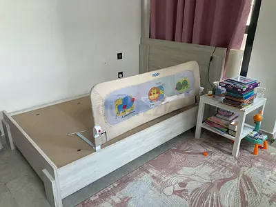 Toddler Bed with Safety Rail and mattress