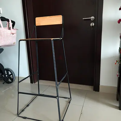 My tall metal bar stool with wooden backrest, 3 units