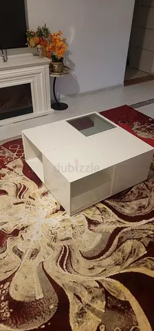 Abstract maroon and beige rug - used, good condition