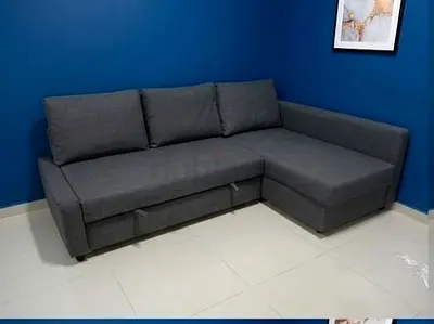 Grey L-shaped Corner Sofa bed with Chaise (Good Condition)