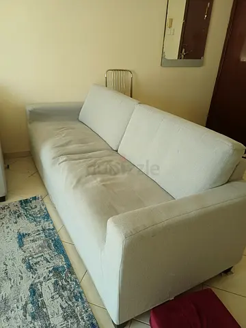 Light grey 4-seater + 2-seater fabric sofa