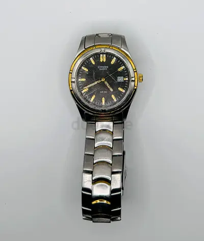 Citizen Mens Two Tone Black Dial Wrist Watch 38mm