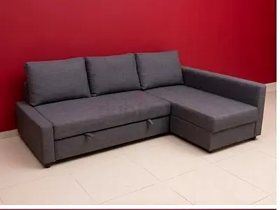 Grey L-shaped Sofa with Chaise - Good Condition