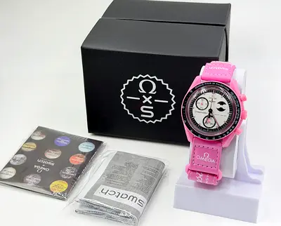 Omega Swatch Pink Watch