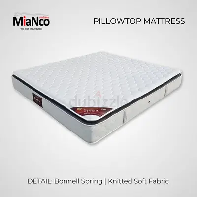 MiaNco Pillowtop Mattress — Bonnell Spring, Knitted Soft Fabric