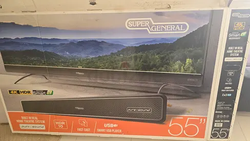 Super genrql tv 55 inch with box