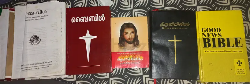 Bundle of Bibles  Christian Books (Malayalam, Tamil  English)