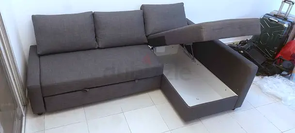 Modern Gray Sofa Bed with Storage