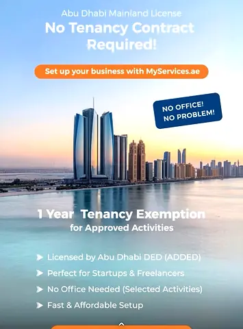 Abu Dhabi Mainland License Setup — 1 Year Tenancy Exemption (No Office Required)
