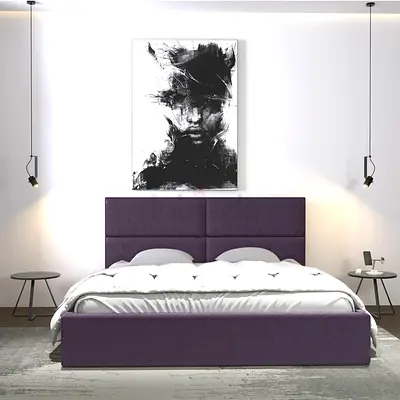 modern purple Brand New Queen size bed with medical mattress good quality Queen bed storage