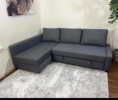 Grey L-shaped Corner Sofa bed with - Good Condition