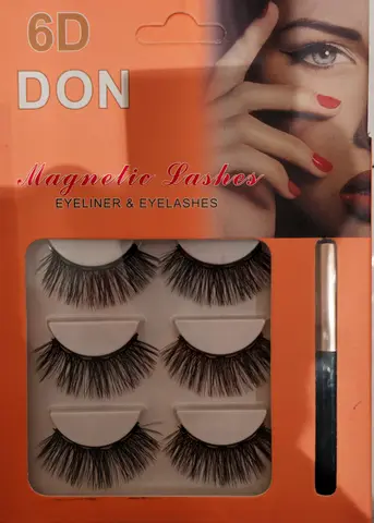 3-Pair 6D Magnetic Lashes with Magnetic Eyeliner (Unused)