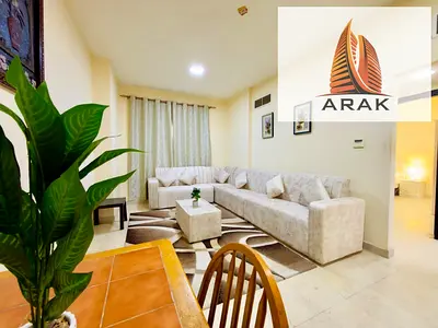 A furnished apartment with new and clean furniture located in Al Rawda 3 in a prime location close to Hout Supermarket, Hashem Hypermarket, and Al Qa