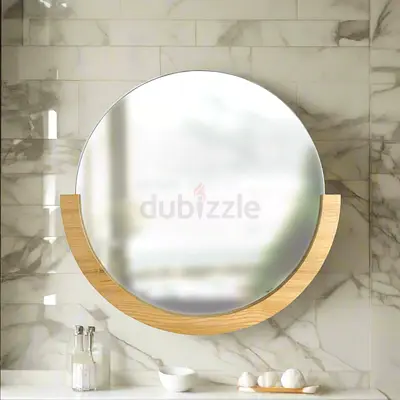 The ONE semi-circle MIRRORs solid wood frame W82 H79 cm