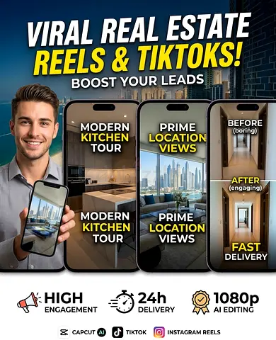 Professional Real Estate Video Editor for Reels, TikTok and YouTube