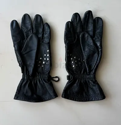My black leather studded gloves — used