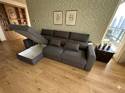 Ikea eskilstuna L shape sofa under storage