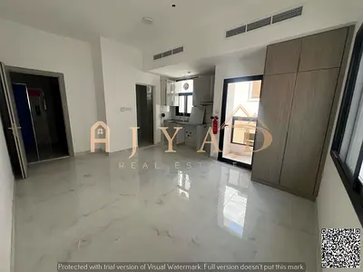For annual rent, first occupancy, beautiful studio apartment in Al Alia area, near Sheikh Mohammed Bin Zayed Road. Built-in wardrobes