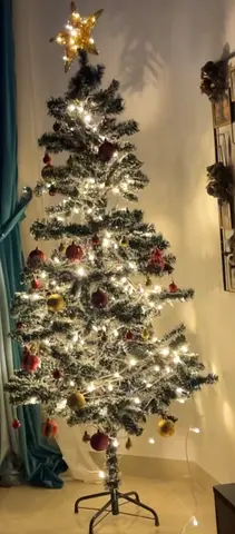 Elegant Christmas Tree with Lights and Ornaments