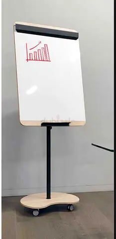 Mobile magnetic whiteboard on wheels — adjustable stand, good condition , wood and high quality