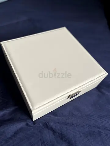 White leather jewelry box / storage case