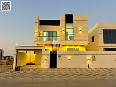 For rent, a very elegant modern villa with a luxurious European design and full exterior stone finis