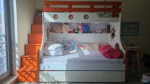 Stylish Bunk Bed with Storage and Fun Decor