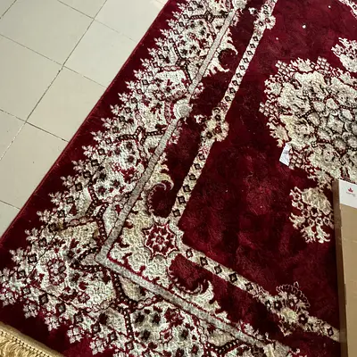 Elegant Red and Cream Persian Area Rug