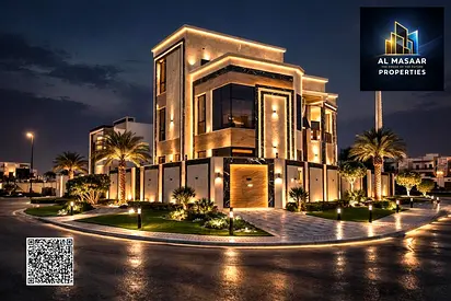 Modern villa on a corner lot with two street frontages, land area 3300 sq ft, super deluxe finishing, price includes registration and ownership fees f