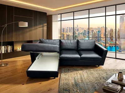 Ikea vimle black 🖤 Leather L shape sectional sofa