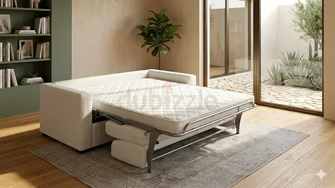 Natuzzi three seater sofa bed with mattress