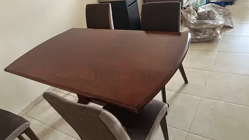 Wooden Dining Table with Chairs - Good Condition