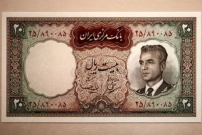 Vintage Iranian 20 Rial Banknote - Collectible