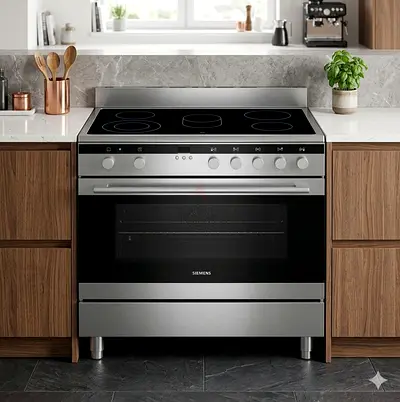 Siemens electric ceramic 5 hobs stove oven fan cooking range by vbn 90x60