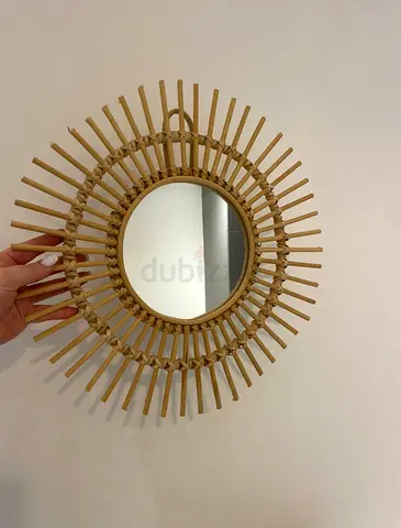 Small Rattan Sun Mirror