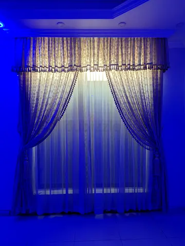 Elegant Layered Curtains (Sheer + Lace) - Full Set