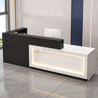 Minimalist Two-Tone L-Shaped Reception Desk