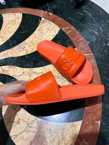Stylish Orange Slide Sandals, Jimmy Choo,