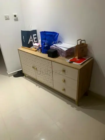 Stylish Brown Cabinet with Storage Drawers